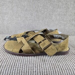 Time and Tru Womens 10 Olive Green X-Band Buckle Memory Foam Sandals WMTT26AM355